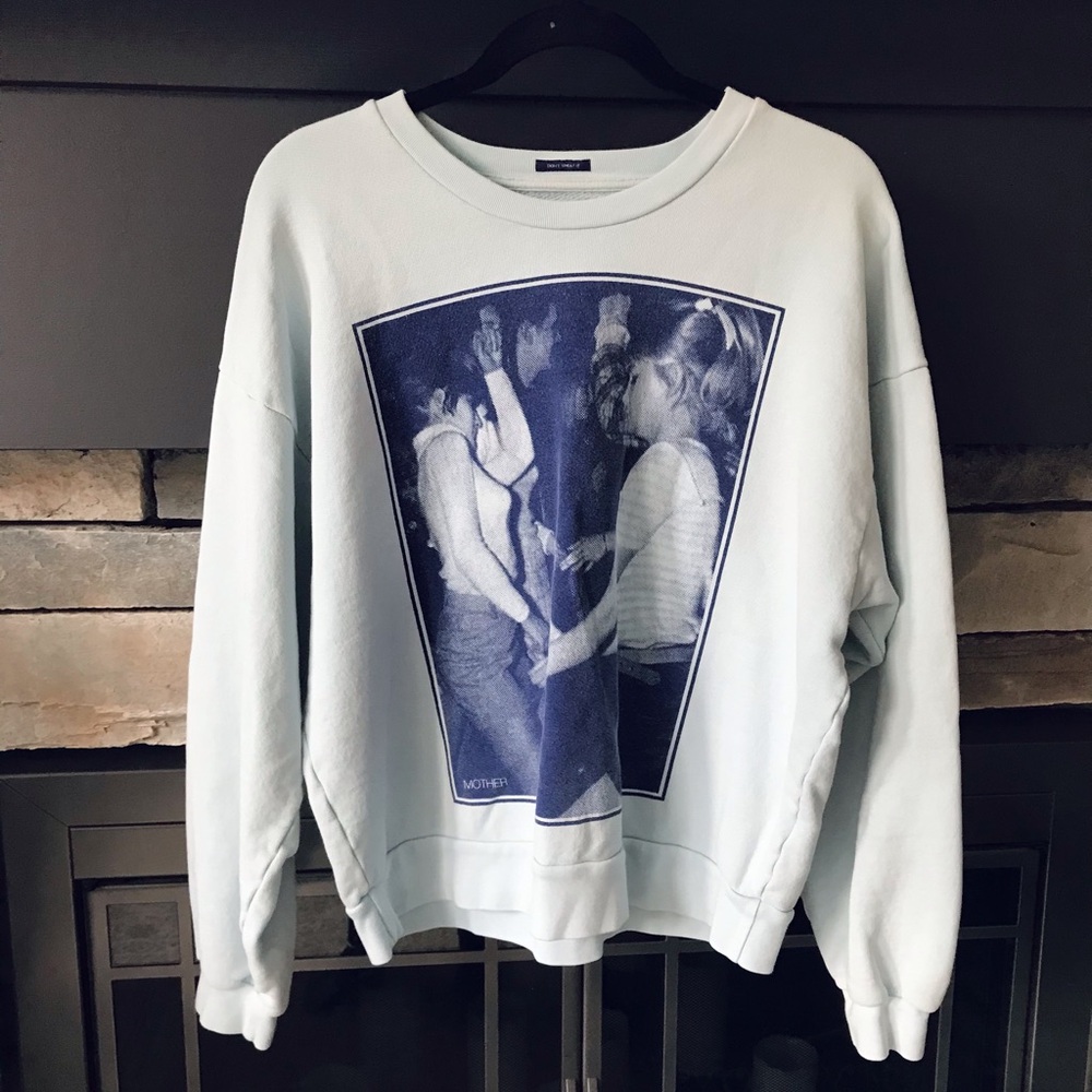 Mother Denim Drop Square Graphic Sweatshirt, High Hopes, Size Large
